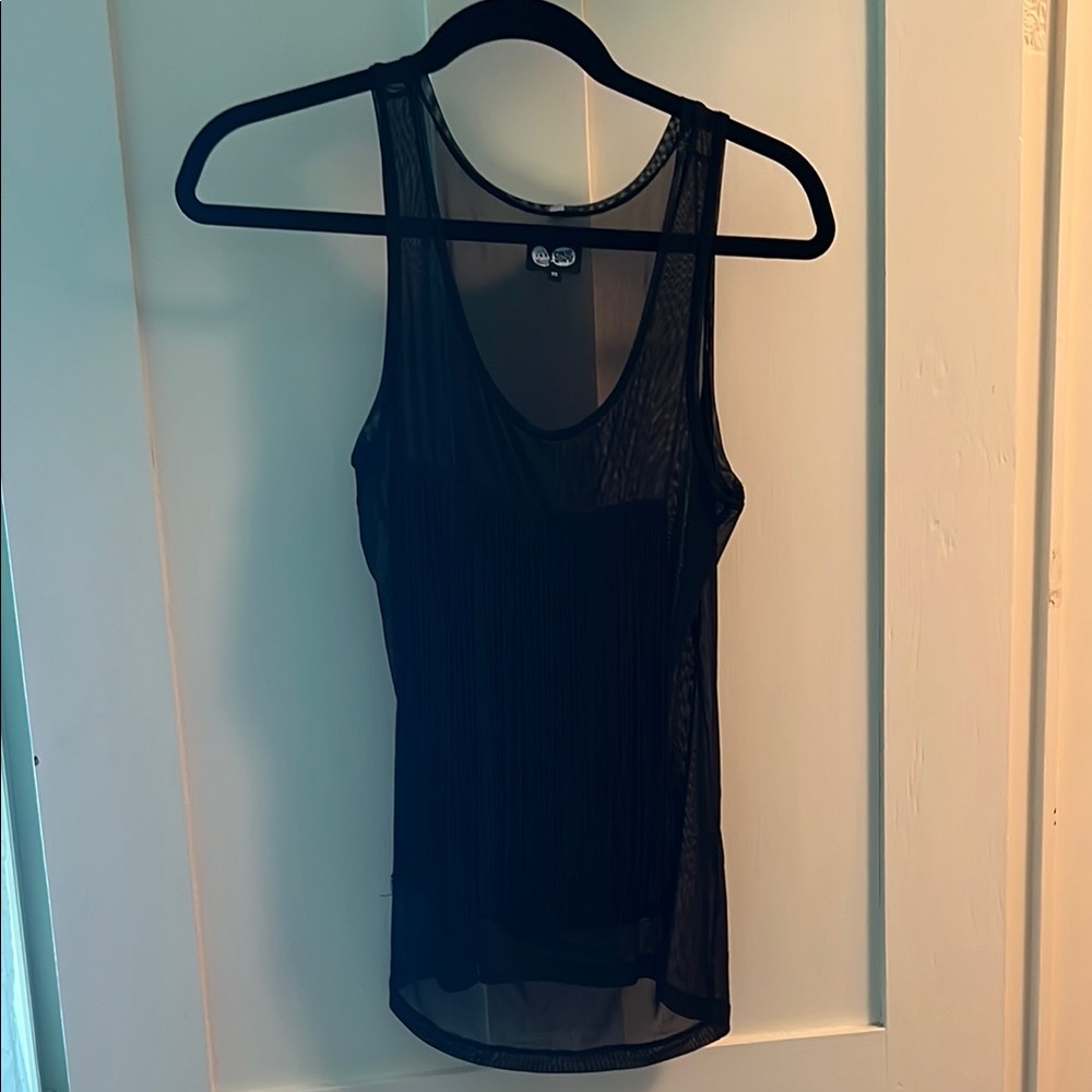 Cheap Monday sheer black fringed top
